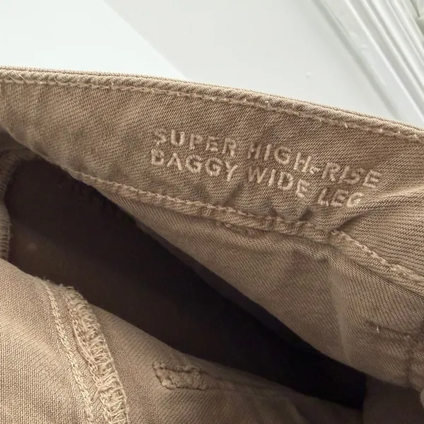 American Eagle Stretch Baggy Wide Leg Cargo Pants Brown High Rise Carpenter 2 - Image 10