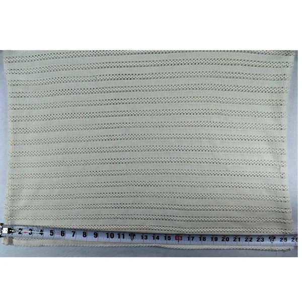 Michael Kors Cream Open Knit Ruffle Cuff Sweater XL Off White Long Sleeve Top - Image 6