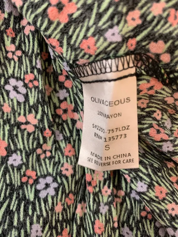 Olivaceous Floral Cut Out Mini Dress - Size Small - Image 4