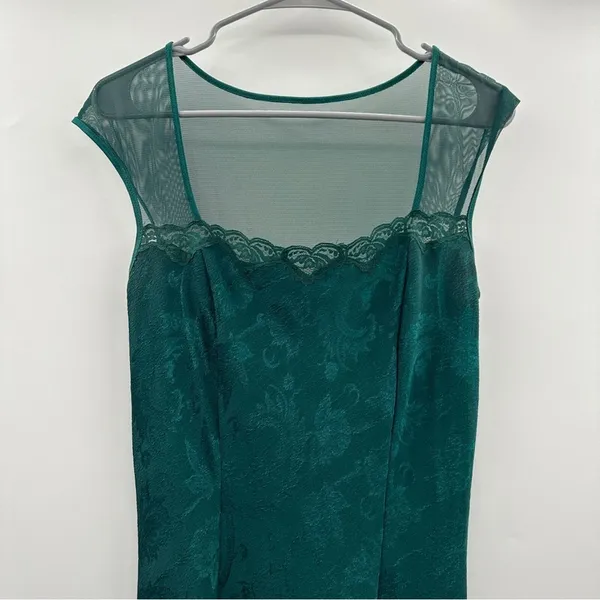 Vintage Victoria's Secret‎ Gold Label Green Floral Sleeveless Maxi Dress Sz S - Image 2