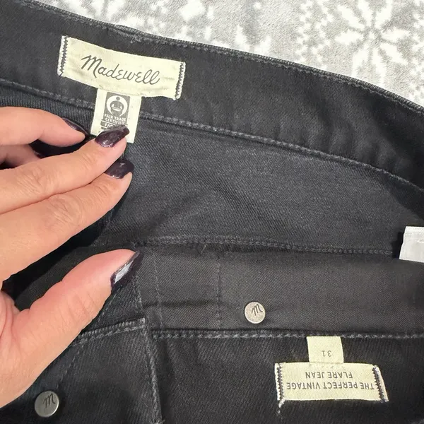 Madewell The Perfect Vintage Flare Jean Sherborn Black‎ Wash Size 31 Minimalist - Image 4