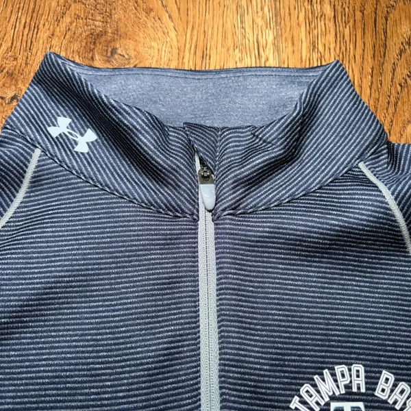 Under Armour Tampa Bay Rays Womens M Navy Blue Stripe Quarter Zip Pullover - Image 2