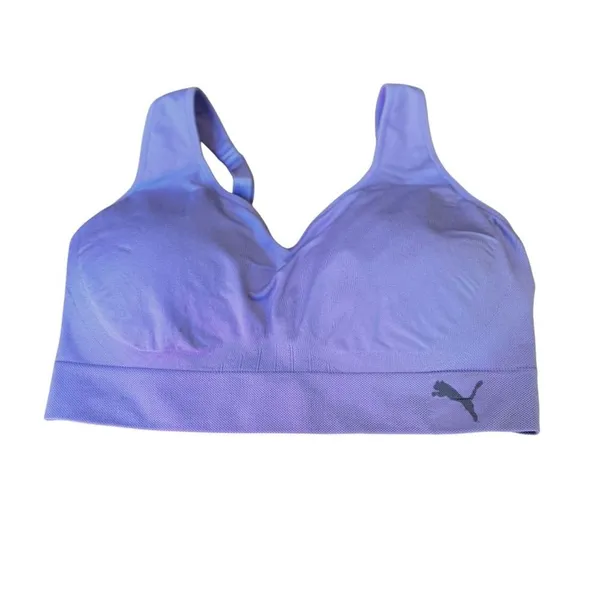 Puma Purple Seamless Wireless Sports Bra Women’s Large Athletic Activewear EUC - Image 4