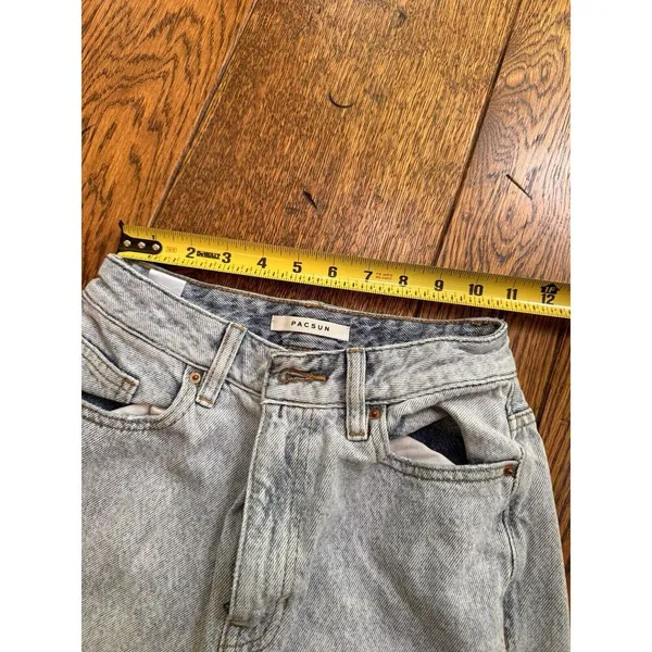 Pacsun Size 25 Jeans 90s Boyfriend Distressed High Rise Stone Wash Denim *Read - Image 2