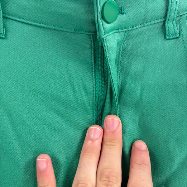 Edikted Luna st patricks Faux Leather College Green Flared Pants Size 24 - Image 7