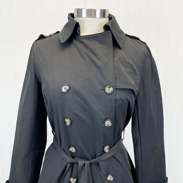 No Less Than Adrian Trench Coat Womens Large‎ Minimalist Preppy Academia - Image 5