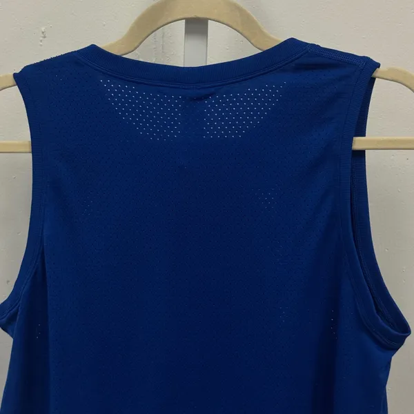Lululemon Train to Be Cropped Tank Code Blue Perforated Logo Boxy Fit Sz 8 - Image 5