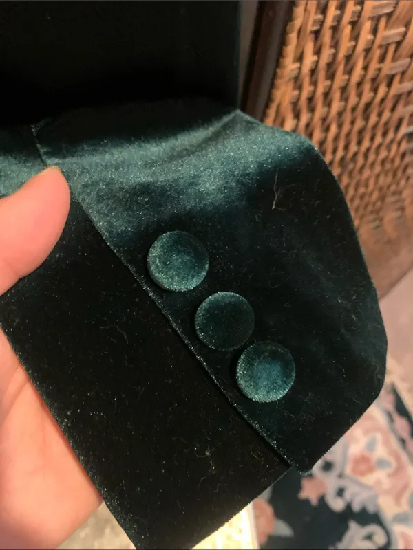 Tahari Dark Green Velvet Blazer Size M - Image 6