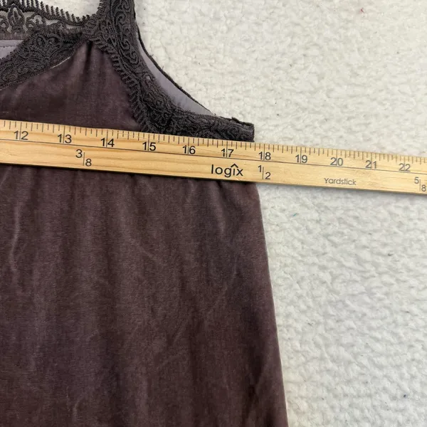 Sundance Camisole Tank Top Womens XS Brown‎ Silk Blend Velvet Lace Trim Y2K - Image 5