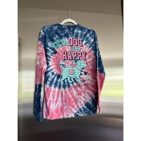 Simply Southern Walking‎ My Dog Taffy Long Sleeve Tee medium - Image 2
