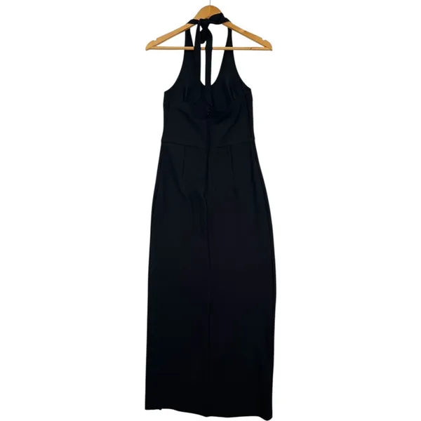 Abercrombie And Fitch Dress Womens Small Black Halter Knit Maxi Evening Formal - Image 2