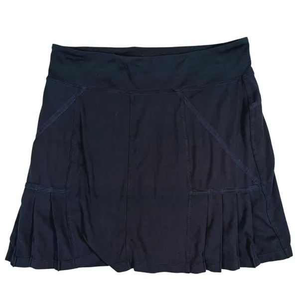 Athleta Lined Pleated Skort Size L Black Tennis Pickleball Golf Athletic Sporty - Image 2