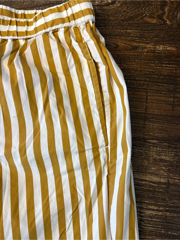 AYR The Beach Club Striped Pants Womens Small Yellow Excellent Pull On Wide Leg - Image 6