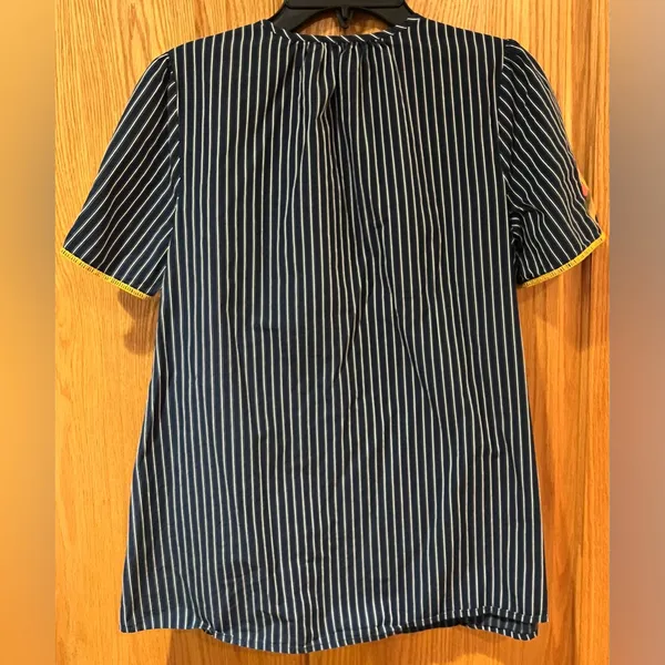 Madewell Floral Embroidered Fable Swingy Top in Twilight Tonal Stripes Size XS‎ - Image 12
