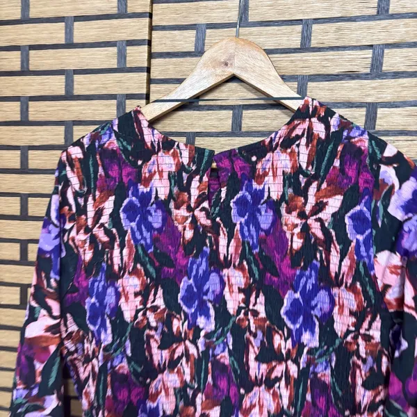 Terra &‎ Sky Purple Floral Midi Dress Size 1X - Image 7