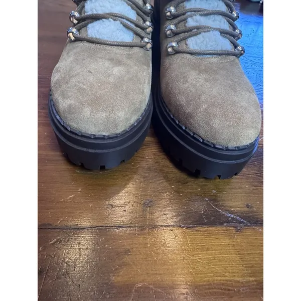 Marc Fisher Ltd Nairy Faux Fur Trim Hiking Boots Brown Women'S Size 9 New - Image 13