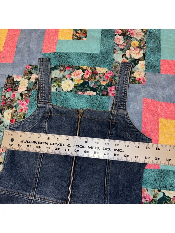 Reformation $150 Randy Woman’s Size 4 Denim Zip-Front Summer Mini Dress - Image 10