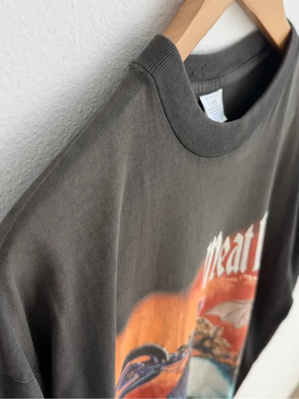 Vintage Meatloaf Bat Out of Hell World Tour Men's Graphic T-Shirt 90s - Image 7