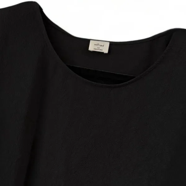 Aritzia Wilfred Macee Top Womens XS Black Peplum Blouse Lightweight Shirt Career - Image 2
