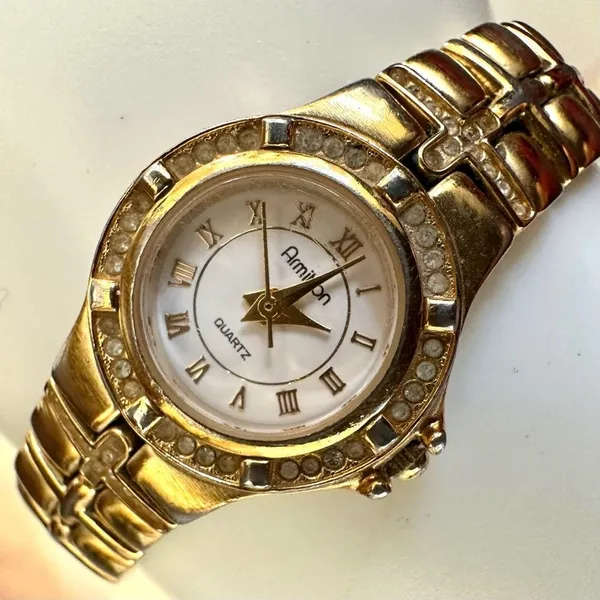 Armitron gold tone rhinestone Watch Gold - Image 6