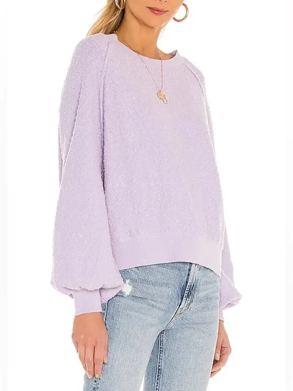 Free People Found My Friend Pullover in Lavender, Size XL, NEW - Image 3