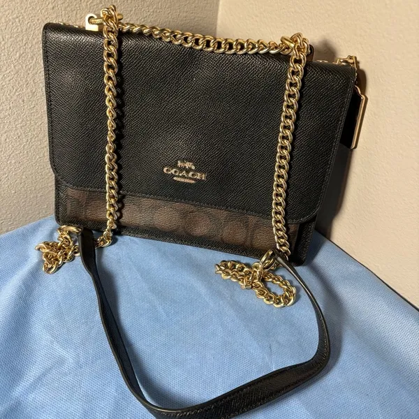 Coach Black and Brown signature Crossbody Bag - Image 11