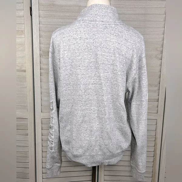 PINK/VICTORIA'S SECRET 1/4 Zip Sweatshirt Heather Gray/White-Medium - Image 5