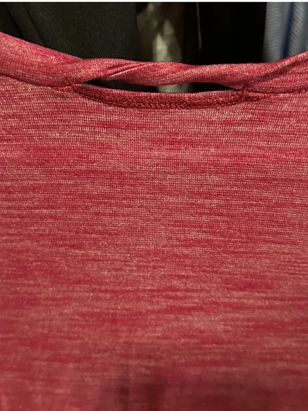 lululemon What the Sport Tee in Heathered Regal Plum. Short Sleeve. V-Neck - Image 5