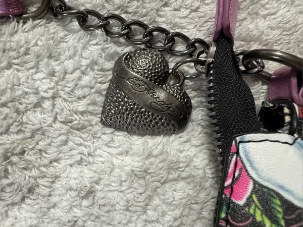 Ed Hardy Skull & Floral Chain Shoulder Bag / Crossbody - Image 3