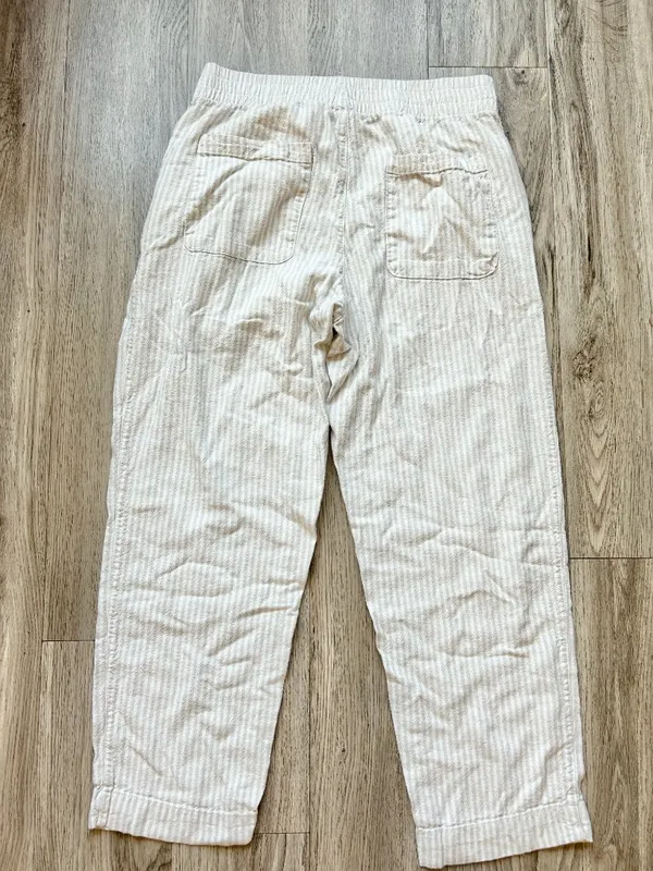 Old Navy Linen Pinstripe Straight Leg Pull On Pants Summer Breathable Size M - Image 7
