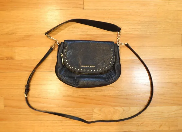 Michael Kors Aria Studded Medium Convertible Shoulder Black - Image 4