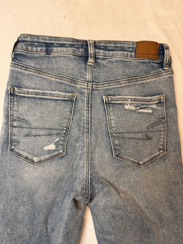 American Eagle Ne(x)t Level Stretch Light Wash Distressed High-Rise Skinny Jeans - Image 9