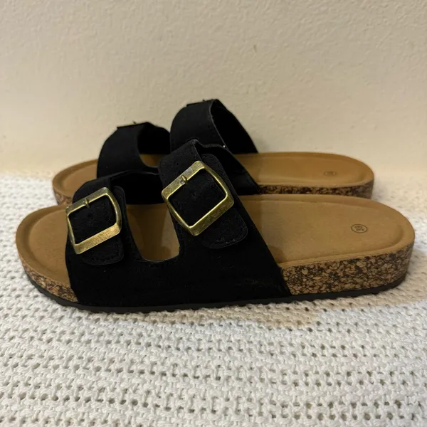 Women’s Sandal Slides– Adjustable Buckle Slippers, Lightweight with Cork Footbed - Image 7