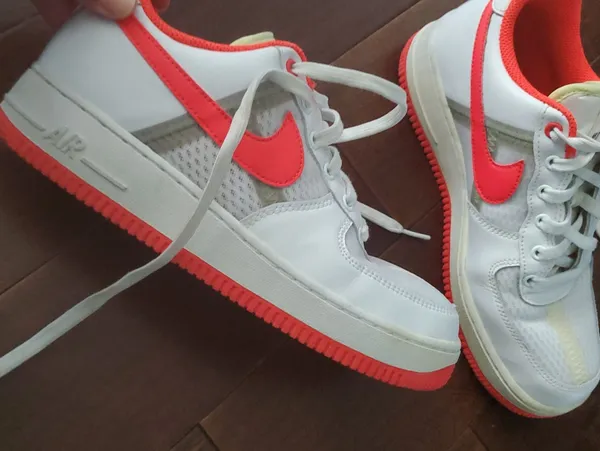 Nike Air Force 1 Low - White Crimson Size 7 Womens Worn Only Few Times Like New - Image 5