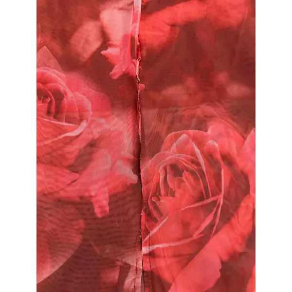 Meshki Aphrodite Strapless Mesh Dress Red Rose Floral Print Midi Bodycon Size XS - Image 9