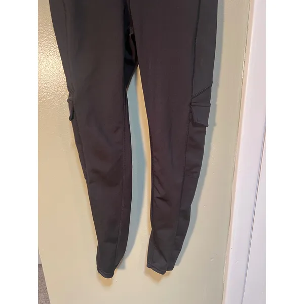POP Fit Women's Size Medium Cargo Leggings Side Pockets Black High Rise Stretch - Image 3