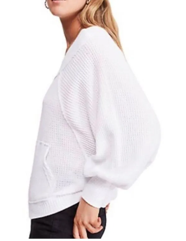 Free People Westend Thermal White Top Size Medium - Image 4