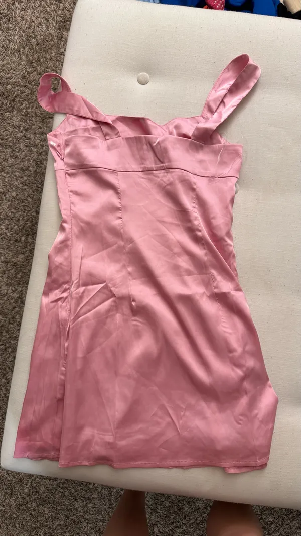 Odette Satin Peppermayo Mini Dress - Image 5