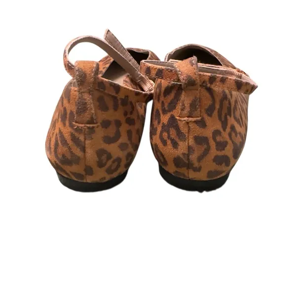 Reden Leopard Print Calf Hair Pointed Toe Ankle Strap Ballet Flats Women’s EU 39 - Image 9