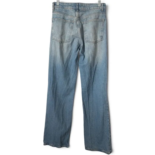Zara Women Light Wash High Rise Straight Leg Denim Jeans Size 4 - Image 2