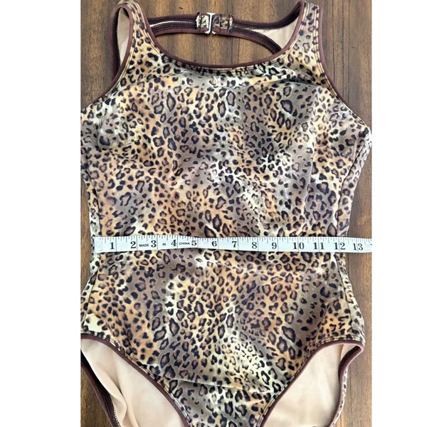 Magicsuit Leopard Print One Piece Swimsuit Brown Animal Print Leopard Womens 12 - Image 4