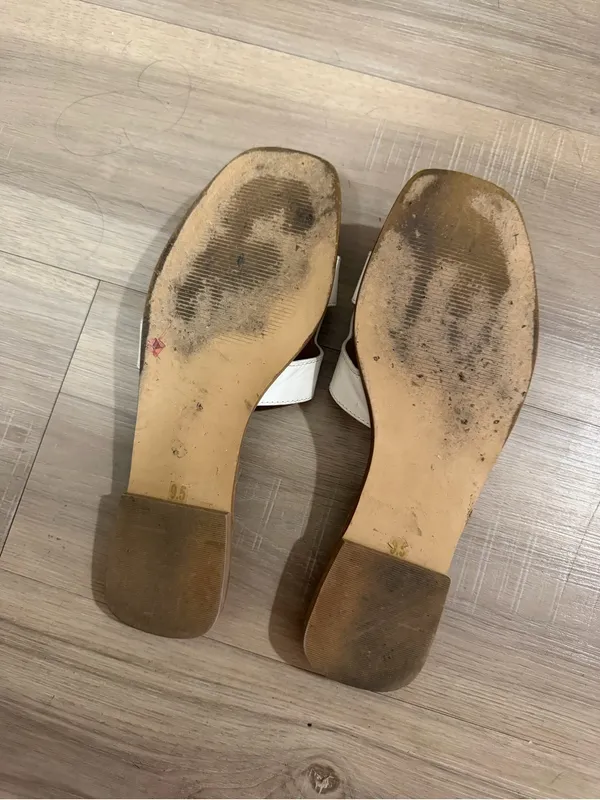 Steve Madden White Cutout Slide Sandals - Image 2