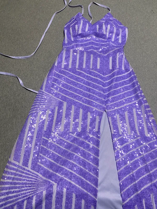 Long Lavender Prom Dress - Image 4