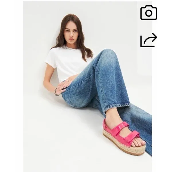 Reformation Trinity Sport Espadrille Patent Leather Hot Pink Sz 7 NEW - Image 2