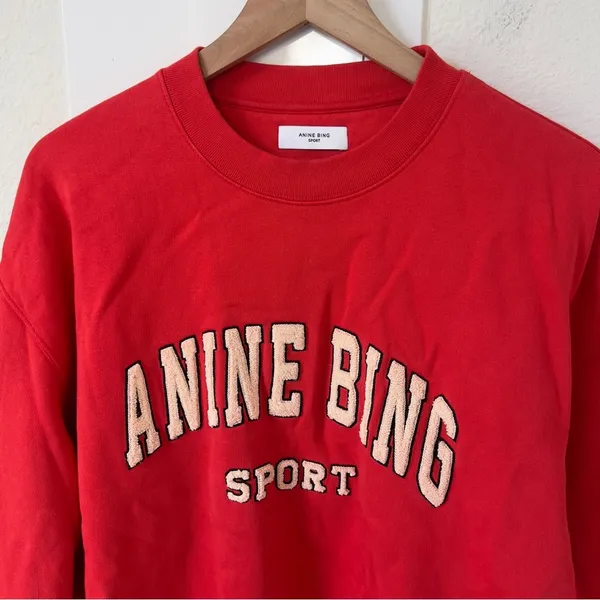 Anine Bing Sport Tyler Oversized Sweatshirt - Red - NWT - Image 7