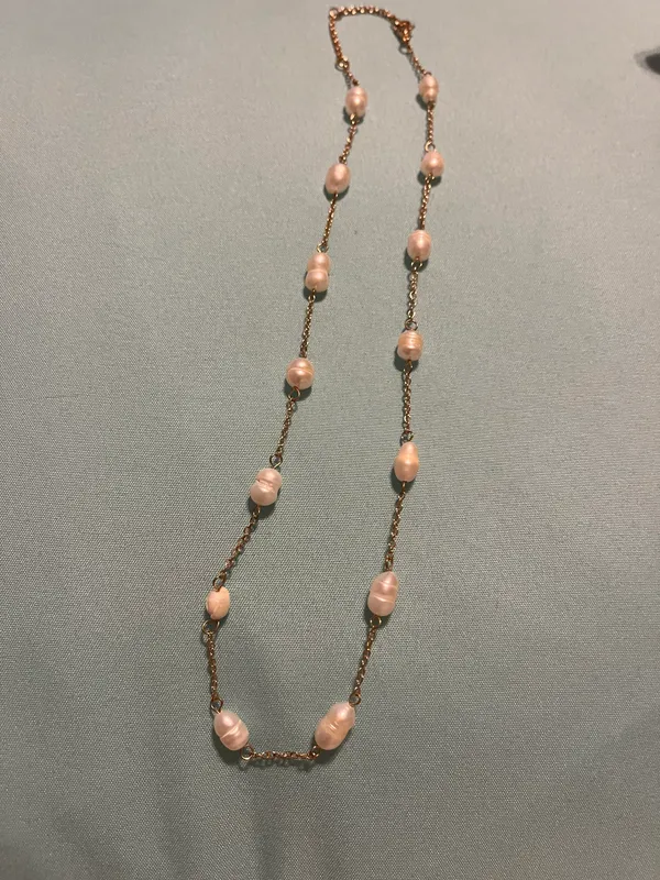 Gold Pearl Necklace - Image 3