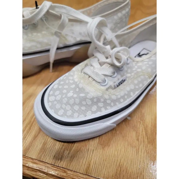 Vans Authentic Skate Athletic Shoes Women's 7.5 White Lace Up Modular Dots S10 - Image 8