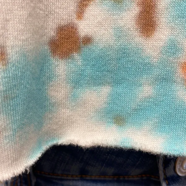 Wild Fable White Cropped Hoodie with multi color tie dye spots size S - Image 3