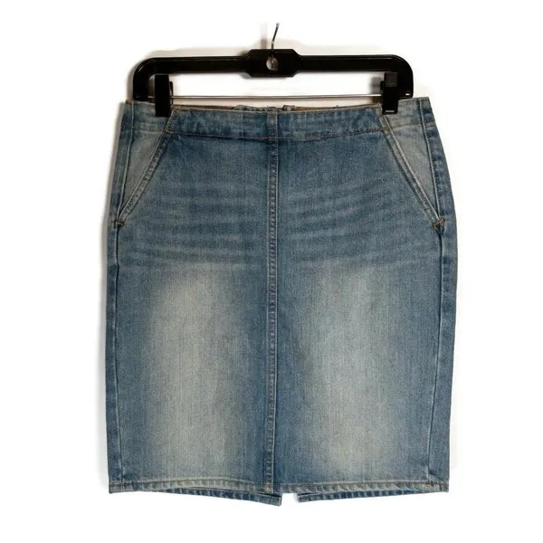 Gap 1969 Denim Skirt Blue Stone Wash Straight Pencil 29 - Image 3
