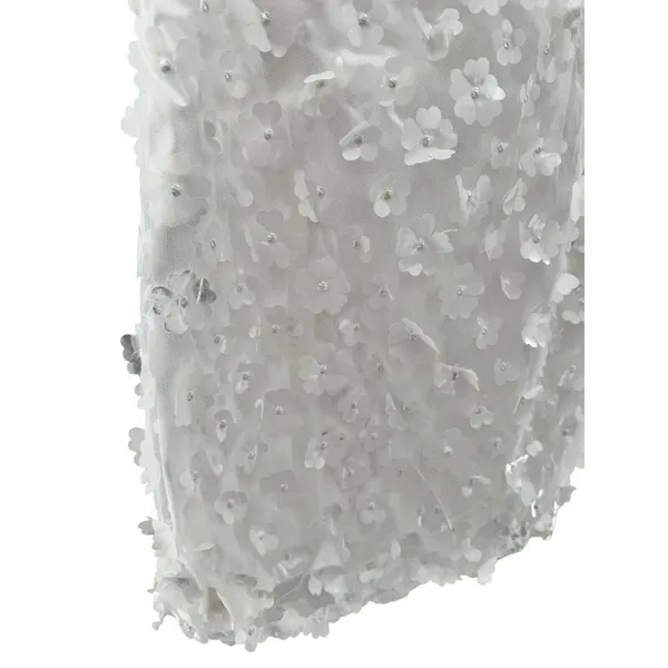 Storia Small‎ 3D Floral Appliqué Shift Mini Dress Bridal Cocktail Party Metallic - Image 3